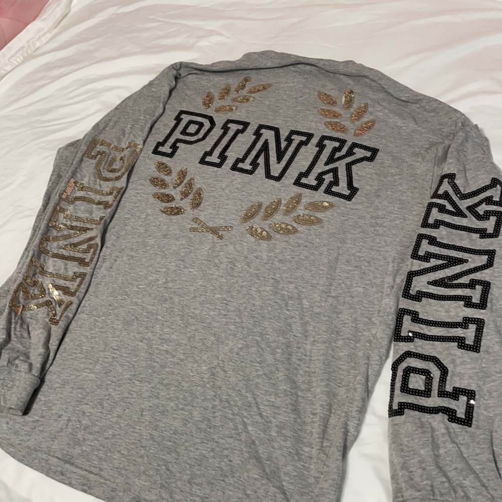 Vs pink long sleeve sparkle shirt